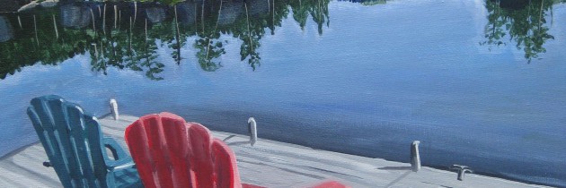 Lakeside acrylic painting
